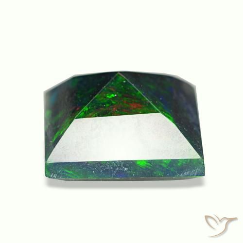 1,57 ctw natürlicher mehrfarbiger Schwarzer Opal, Quadrat, Lichtundurchlässig