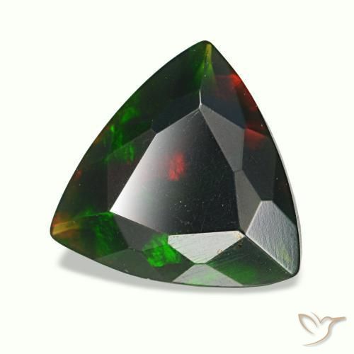 1,19 ctw natürlicher mehrfarbiger Schwarzer Opal, Trillion, Lichtundurchlässig