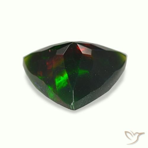 1,19 ctw natürlicher mehrfarbiger Schwarzer Opal, Trillion, Lichtundurchlässig