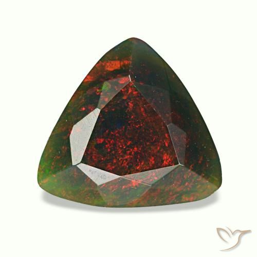 1,27 ctw natürlicher mehrfarbiger Schwarzer Opal, Trillion, Lichtundurchlässig