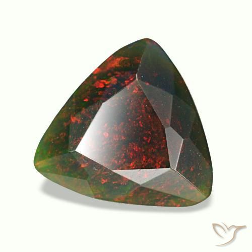 1,27 ctw natürlicher mehrfarbiger Schwarzer Opal, Trillion, Lichtundurchlässig