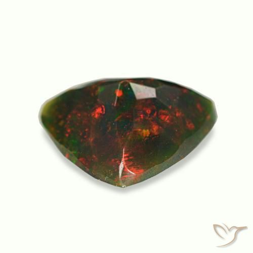 1,27 ctw natürlicher mehrfarbiger Schwarzer Opal, Trillion, Lichtundurchlässig