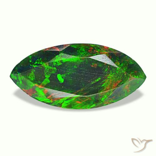 1,98 ctw natürlicher mehrfarbiger Schwarzer Opal, Marquise, Lichtundurchlässig