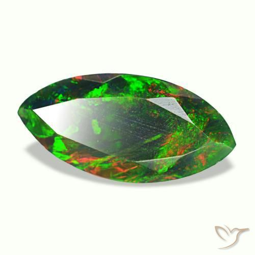 1,98 ctw natürlicher mehrfarbiger Schwarzer Opal, Marquise, Lichtundurchlässig
