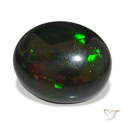 14,55 ctw natürlicher mehrfarbiger Schwarzer Opal, Oval Schliff, Lichtundurchlässig
