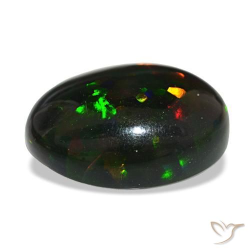 14,55 ctw natürlicher mehrfarbiger Schwarzer Opal, Oval Schliff, Lichtundurchlässig
