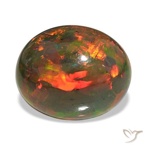 10,13 ctw natürlicher mehrfarbiger Schwarzer Opal, Oval Schliff, Lichtundurchlässig