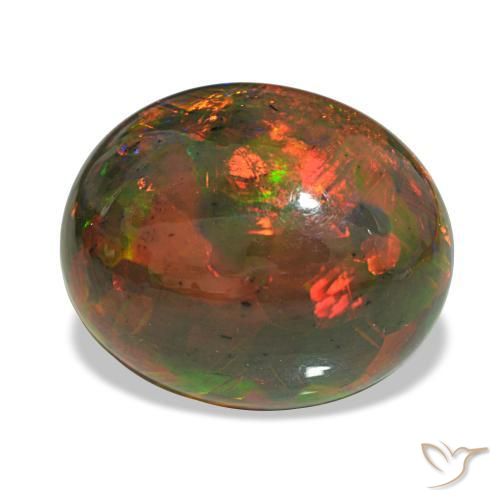 10,13 ctw natürlicher mehrfarbiger Schwarzer Opal, Oval Schliff, Lichtundurchlässig