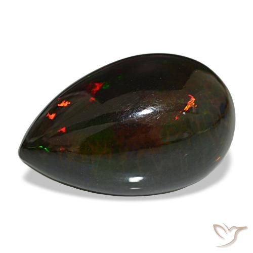 13.64ct Mehrfarbiger Schwarzer Opal, Birnenform, Lichtundurchlässig