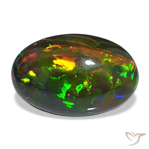 12.21ct Mehrfarbiger Schwarzer Opal, Oval, Lichtundurchlässig