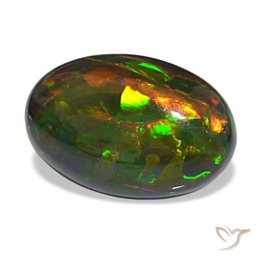 12,21 ctw natürlicher mehrfarbiger Schwarzer Opal, Oval Schliff, Lichtundurchlässig