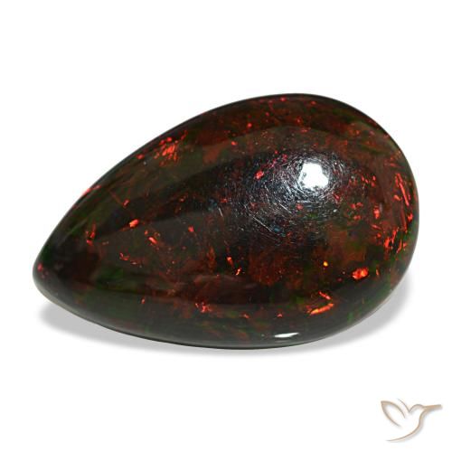 9.50ct Mehrfarbiger Schwarzer Opal, Birnenform, Lichtundurchlässig