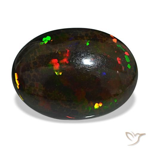 14,90 ctw natürlicher mehrfarbiger Schwarzer Opal, Oval Schliff, Lichtundurchlässig