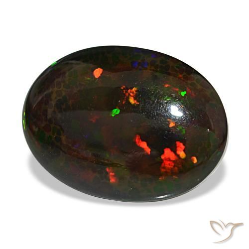 14,90 ctw natürlicher mehrfarbiger Schwarzer Opal, Oval Schliff, Lichtundurchlässig