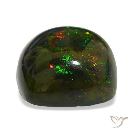 20,02 ctw natürlicher mehrfarbiger Schwarzer Opal, Kissenschliff, Lichtundurchlässig