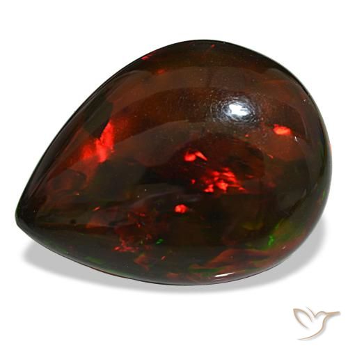 19,33 ctw natürlicher mehrfarbiger Schwarzer Opal, Birnenform, Lichtundurchlässig