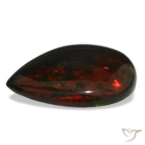 19,33 ctw natürlicher mehrfarbiger Schwarzer Opal, Birnenform, Lichtundurchlässig