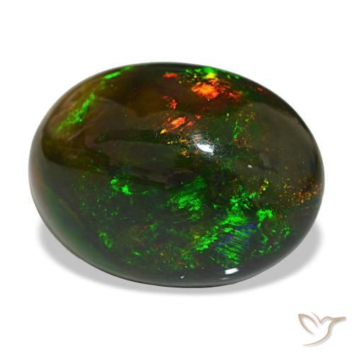 13,97 ctw natürlicher mehrfarbiger Schwarzer Opal, Oval Schliff, Lichtundurchlässig