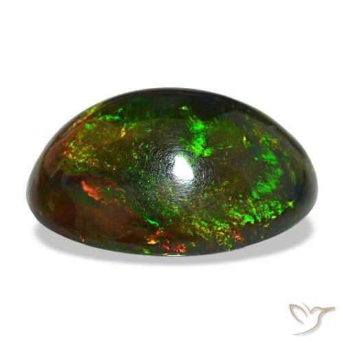 13,97 ctw natürlicher mehrfarbiger Schwarzer Opal, Oval Schliff, Lichtundurchlässig