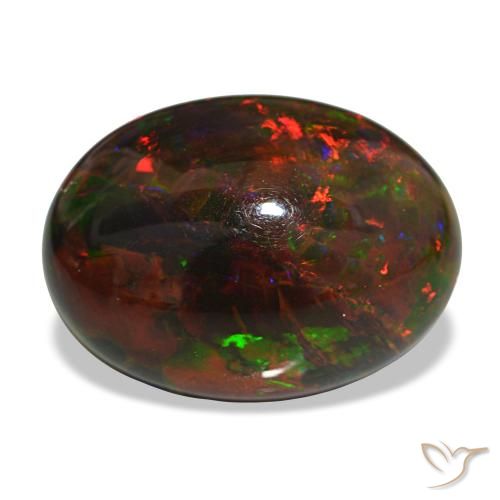 10,81 ctw natürlicher mehrfarbiger Schwarzer Opal, Oval Schliff, Lichtundurchlässig