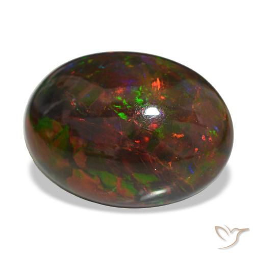 10,81 ctw natürlicher mehrfarbiger Schwarzer Opal, Oval Schliff, Lichtundurchlässig