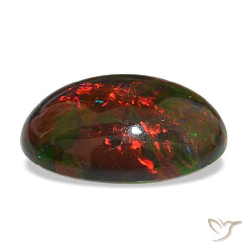 10,81 ctw natürlicher mehrfarbiger Schwarzer Opal, Oval Schliff, Lichtundurchlässig