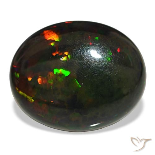 10,08 ctw natürlicher mehrfarbiger Schwarzer Opal, Oval Schliff, Lichtundurchlässig