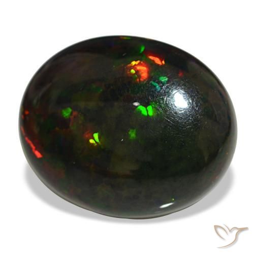 10,08 ctw natürlicher mehrfarbiger Schwarzer Opal, Oval Schliff, Lichtundurchlässig