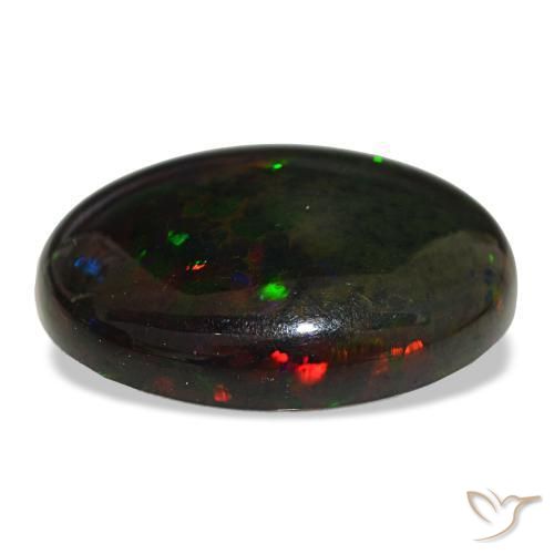 10,08 ctw natürlicher mehrfarbiger Schwarzer Opal, Oval Schliff, Lichtundurchlässig