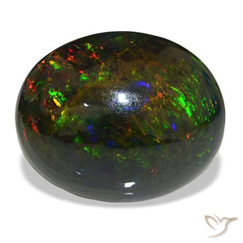 21,50 ctw natürlicher mehrfarbiger Schwarzer Opal, Oval Schliff, Lichtundurchlässig