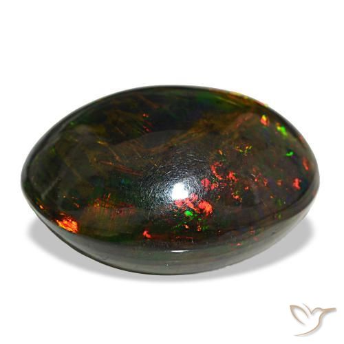 21,50 ctw natürlicher mehrfarbiger Schwarzer Opal, Oval Schliff, Lichtundurchlässig