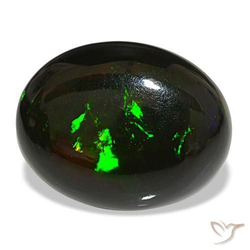 16,22 ctw natürlicher mehrfarbiger Schwarzer Opal, Oval Schliff, Lichtundurchlässig
