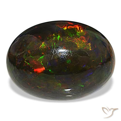 18.89ct Mehrfarbiger Schwarzer Opal, Oval, Lichtundurchlässig