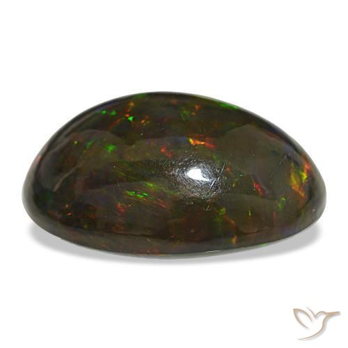 18,89 ctw natürlicher mehrfarbiger Schwarzer Opal, Oval Schliff, Lichtundurchlässig