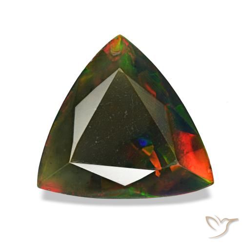 1,40 ctw natürlicher mehrfarbiger Schwarzer Opal, Trillion, Lichtundurchlässig