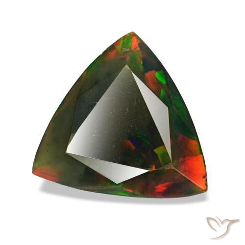 1,40 ctw natürlicher mehrfarbiger Schwarzer Opal, Trillion, Lichtundurchlässig