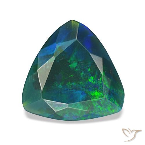 1,18 ctw natürlicher mehrfarbiger Schwarzer Opal, Trillion, Lichtundurchlässig