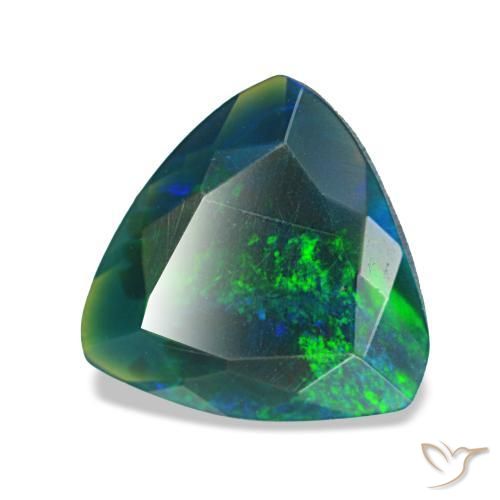 1,18 ctw natürlicher mehrfarbiger Schwarzer Opal, Trillion, Lichtundurchlässig