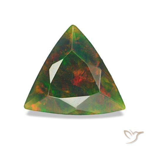 0,63 ctw natürlicher mehrfarbiger Schwarzer Opal, Trillion, Lichtundurchlässig