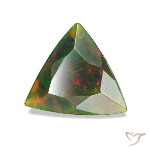 0,63 ctw natürlicher mehrfarbiger Schwarzer Opal, Trillion, Lichtundurchlässig