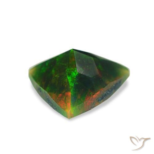 0,63 ctw natürlicher mehrfarbiger Schwarzer Opal, Trillion, Lichtundurchlässig