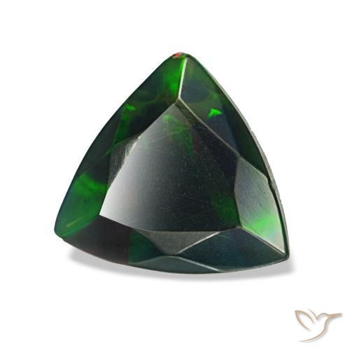 1,07 ctw natürlicher mehrfarbiger Schwarzer Opal, Trillion, Lichtundurchlässig