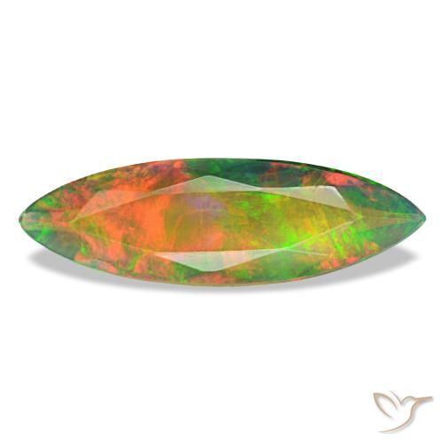 1,79 ctw natürlicher mehrfarbiger Schwarzer Opal, Marquise, Lichtdurchlässig
