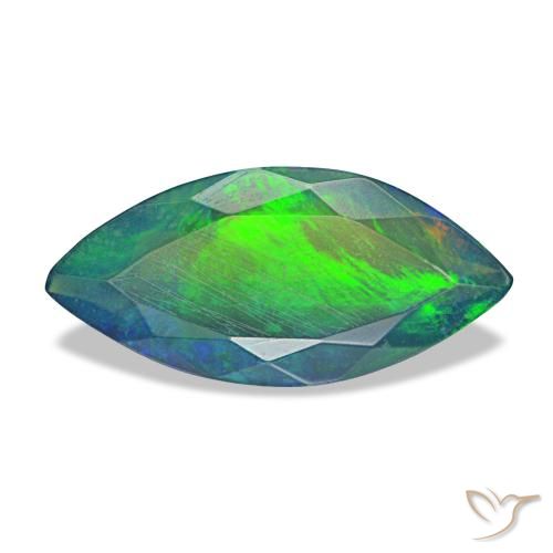 1,94 ctw natürlicher mehrfarbiger Schwarzer Opal, Marquise, Lichtdurchlässig