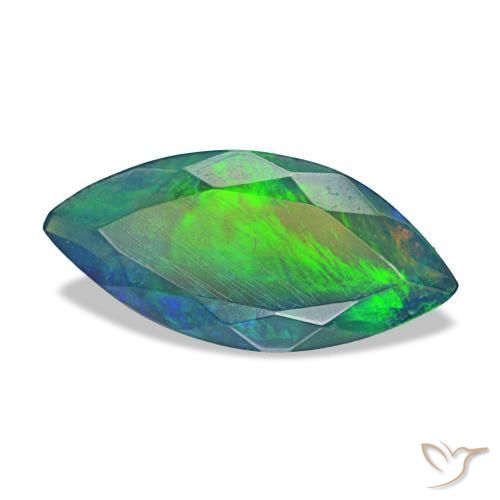 1,94 ctw natürlicher mehrfarbiger Schwarzer Opal, Marquise, Lichtdurchlässig