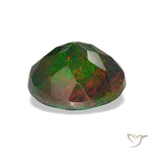 1,34 ctw natürlicher mehrfarbiger Schwarzer Opal, Rundschliff, Lichtundurchlässig