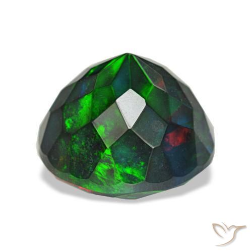 4,70 ctw natürlicher mehrfarbiger Schwarzer Opal, Rundschliff, Lichtundurchlässig