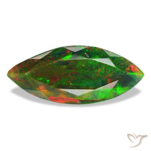 2,22 ctw natürlicher mehrfarbiger Schwarzer Opal, Marquise, Lichtundurchlässig