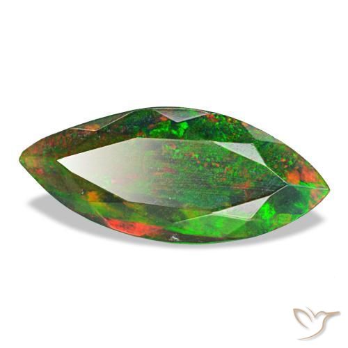 2,22 ctw natürlicher mehrfarbiger Schwarzer Opal, Marquise, Lichtundurchlässig