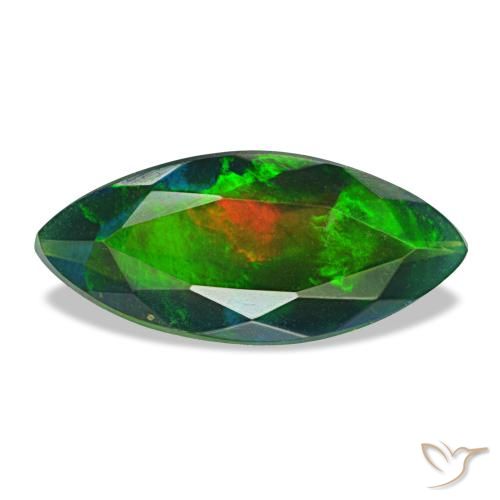 1,86 ctw natürlicher mehrfarbiger Schwarzer Opal, Marquise, Lichtundurchlässig